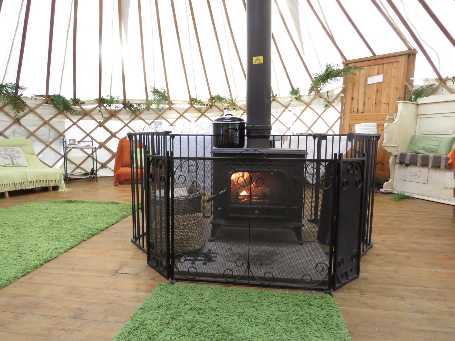 Woodburning stove Love2Yurt Luxury yurts on the Northamptonshire